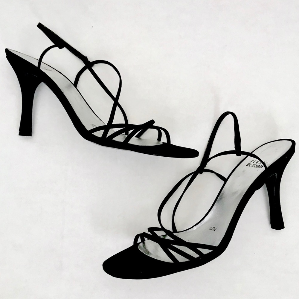 Stuart Weitzman | Black Strappy Heels | 8.5N